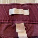 LC Lauren Conrad  Burgundy Maroon Mid Rise Pull On Stretchy Skinny Jeans 6 Photo 4