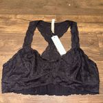 Free People Intimately  black lace racer back L Galloon bralette Photo 2