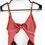 Veronica Beard Aniston Two Tone Twist Front Cut Out Rose One Piece Swimsuit XL Photo 3