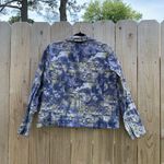 Christopher & Banks  Women's One Button Blazer Jacket Sz Medium blue‎ abstract Photo 4