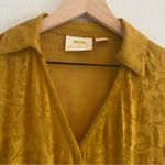 Maeve Lydia Wickeltop Gold Long Sleeve Wrap Blouse Photo 3