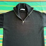 ZARA  Quarter Zip Maxi Sweater Dress with Ribbed Knit Trim in Black size Small Photo 11