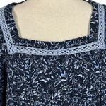 Free People Medium Tunic Top Floral Square Neck 3/4 Bell Sleeves Tiered Peasant Photo 1