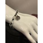 Rustic Cuff Christian Faith Stretch Bracelet Silver & Clear Beads Charm Logo Photo 6