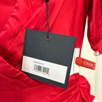 Mac Duggal 26928 NWT Red Short Puff Sleeve Faux Wrap Mini Dress Photo 6