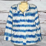 Style & Co NWT L Blue & White Tie Dye Drawstring Waist Zip Front Utility Jacket Photo 0