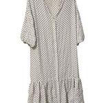 ICHI White Black Polka Dot Ruffle Ixaugustina Midi Dress Size 36 US 4 Photo 0