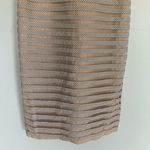 Betsey Johnson  | Vintage Cotton Tan Gingham Stripe Midi Dress Tie Shoulders 6 Photo 3