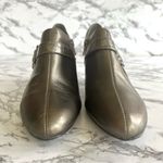 Easy Street  Booties Pewter Faux Leather Snake Embossed Strap 7.5 Shootie Chic Photo 3