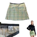 Y2K 2000'S MICRO MINI SKIRT TERRY CLOTH GREEN PLAID SKIRT SZ. US 3 Photo 3