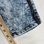 Women's Acid Wash Denim Jeans Faux Zipper Detail Size 16 Skinny Jeans Streetwear Blue Photo 4