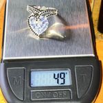 Genuine Tanzanite Black Spinel Sterling Silver Heart Ring Size 8 Photo 9