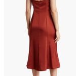 Melrose and Market #250  Ruched Satin Slip Dress in Rust Henna Photo 1