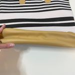 NEW Bloomingdale’s Barr + Barr Designer Canvas Striped Large Tote Shoulder Bag White Photo 3