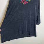 Laura Ashley Women Tunic top 2x Relax Fit Whimsigoth Embroidered Dark Floral Witchy Romantic Photo 3