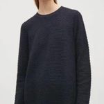 COS  Sweater Womens X Small Black Raised Stitch Jumper Textured Crew Neck Cotton Photo 0