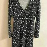 Toad & Co. dress A‎ line midi long sleeves crossover top tribal print Medium Black Photo 1