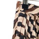 J.Crew‎ Featherweight Satin Pleated Mini Skirt in Zebra Stripe Brown Beige, Sz 2 Photo 9