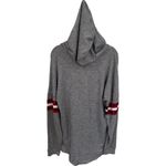 PINK - Victoria's Secret Pink Angels Baseball Sparkle Hooded Sweatshirt Grey Red & White Women's Size XS Photo 4