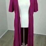 Old Navy  Pink Long Open Front Short Sleeve Cardigan Size L Photo 2