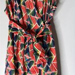 Part & Parcel Geometric Multicolor Wrap Dress 1XL Red Size 1X Photo 4