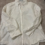 ZARA  white poplin button down long sleeve size medium  Photo 0