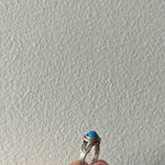 Vintage Faux Turquoise Silver Tone Ring Boho Southwest Pinky Size Small Blue Photo 5
