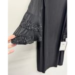 MSK Dress Size 1X Sequined Cold Shoulder Shift Bell Sleeve Knee Length NEW Black Photo 6