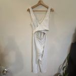 Wilfred White Pinstripe Romper sz 4 Open Back Romper Photo 5