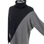margaret o'leary Cashmere Turtleneck Sweater Dress Black Gray Size Medium Photo 4