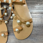 Anthropologie Giant pearl million dollar wrap around sandals wedding size 39 Photo 7