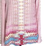 Tangerine NYC Womens Blouse Top Sz Small 100% Silk Pullover Long Flared Sleeves Photo 4