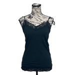 Charlotte Russe Women’s Hunter Green Lace Trim Camisole Tank Top M | Y2K Fairy Photo 1