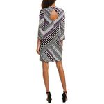 Trina Turk  Merry Striped Shift Dress Retro Mod GoGo 60s‎ Disco 3/4 Sleeve Size S Photo 1