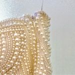 🆕 RETROFETE Deema Pearl Embellished Strapless Crepe Mini Dress Ivory Sz S Photo 7