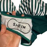 SheIn Kelly Green-White Striped 1 Piece Swimsuit 2XL Ruffles New Summer Vacation Photo 3