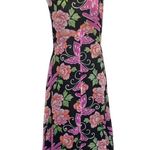 Vintage 60s/70s Black Butterfly Floral Printed Maxi Dress Medium Photo 0