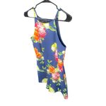 A Byer A. Byer Women's Blue Floral Halter Sleeveless Lined A-Line Jumper Shorts‎ 7 Photo 1