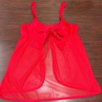 Adore Me  Brains Unlined Red Tie Front Babydoll Lingerie Size Large Photo 0