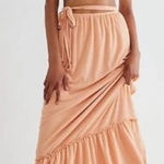 Free People NEW Beach Convertible Wrap Maxi Skirt/Dress XS Orange Photo 0
