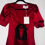 Charles Henry NWT Dot Jacquard Satin Mini Dress XS Red Photo 2