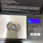 Vintage Unsigned Juliana? Blue Sprayed V Pin Back Mini Brooch Photo 7