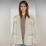 Lucky Brand boho Aztec southwestern earthy chunky knit fringe open cardigan S Photo 3