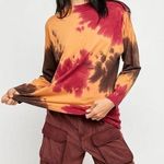 Free People Top Tie Dye French Roast Long Sleeve Oversize Tee Size S New w/Tag Photo 0