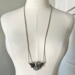 Silver Tone Bee Pendant Necklace Rhinestone Wings Chain Charm Statement Jewelry Photo 1