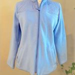 Talbots Women fleece jacket blue Medium/P quilted full zip Photo 0