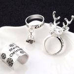 Christmas Holiday Silver 3 Piece Ring Set Size 6/7 Photo 2