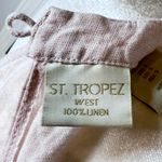 St. Tropez West Blush Pink 100% Linen Halter Shift Dress Small Photo 6