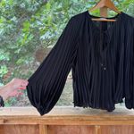 ZARA  Women's Black Pleated Oversized Long Sleeve Blouse Size XS Photo 2