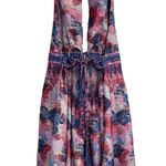 Free People  Summer Tropical Mini Dress Medium With Open Back Boho Beach Photo 4